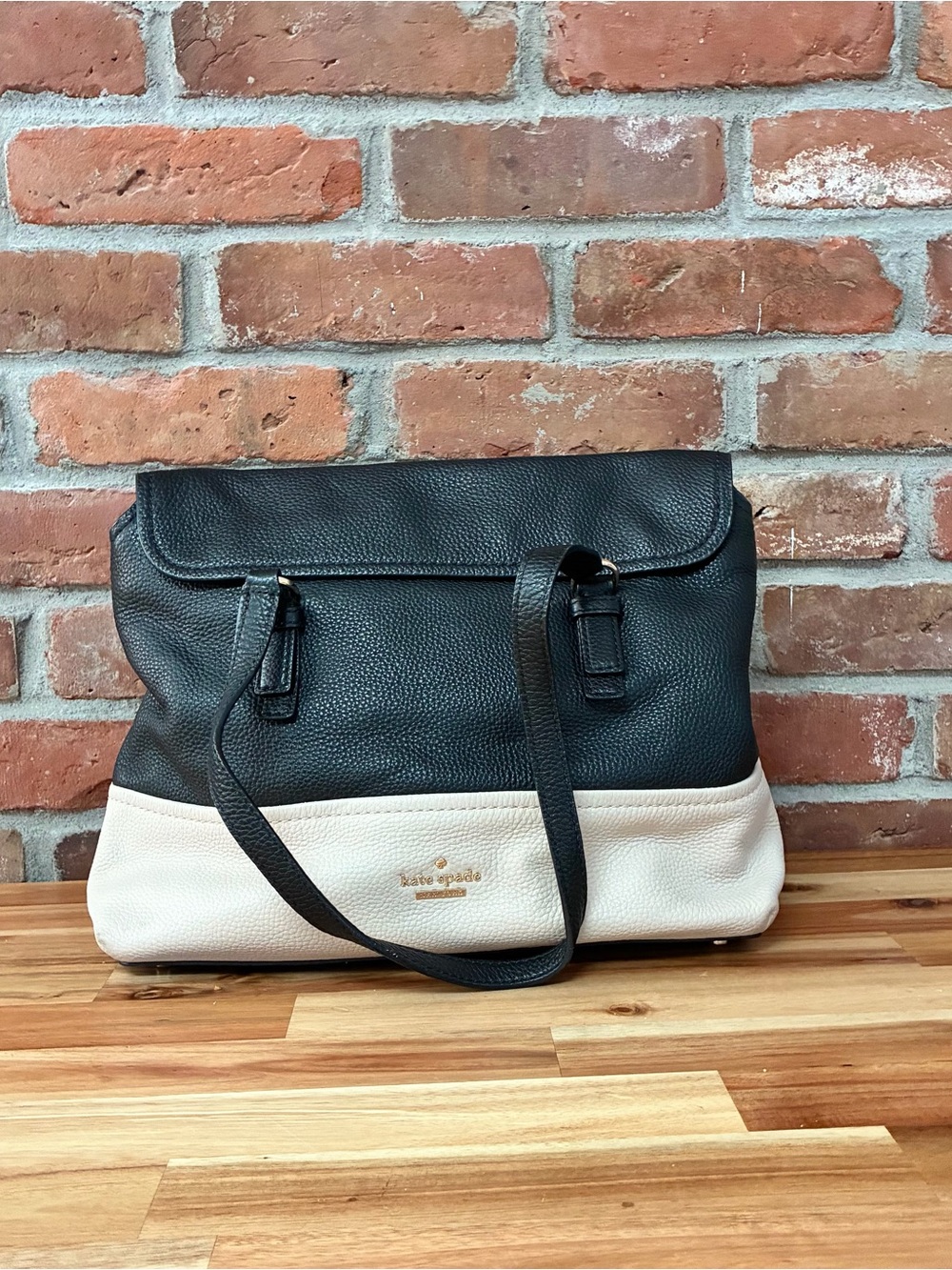kate spade Two-Tone Black and Cream Shoulder Bag